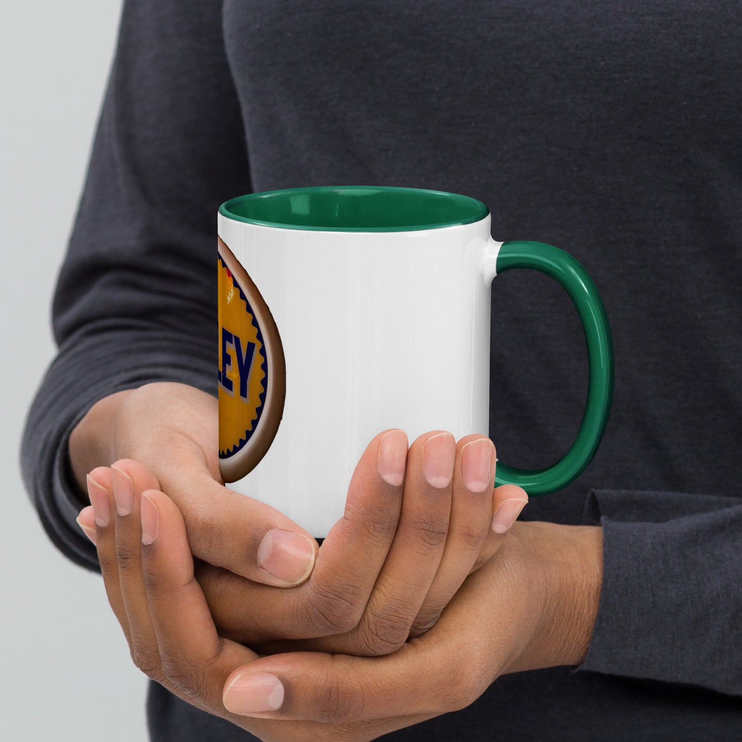 Retro Gas Globe Handly Mug with Color Inside