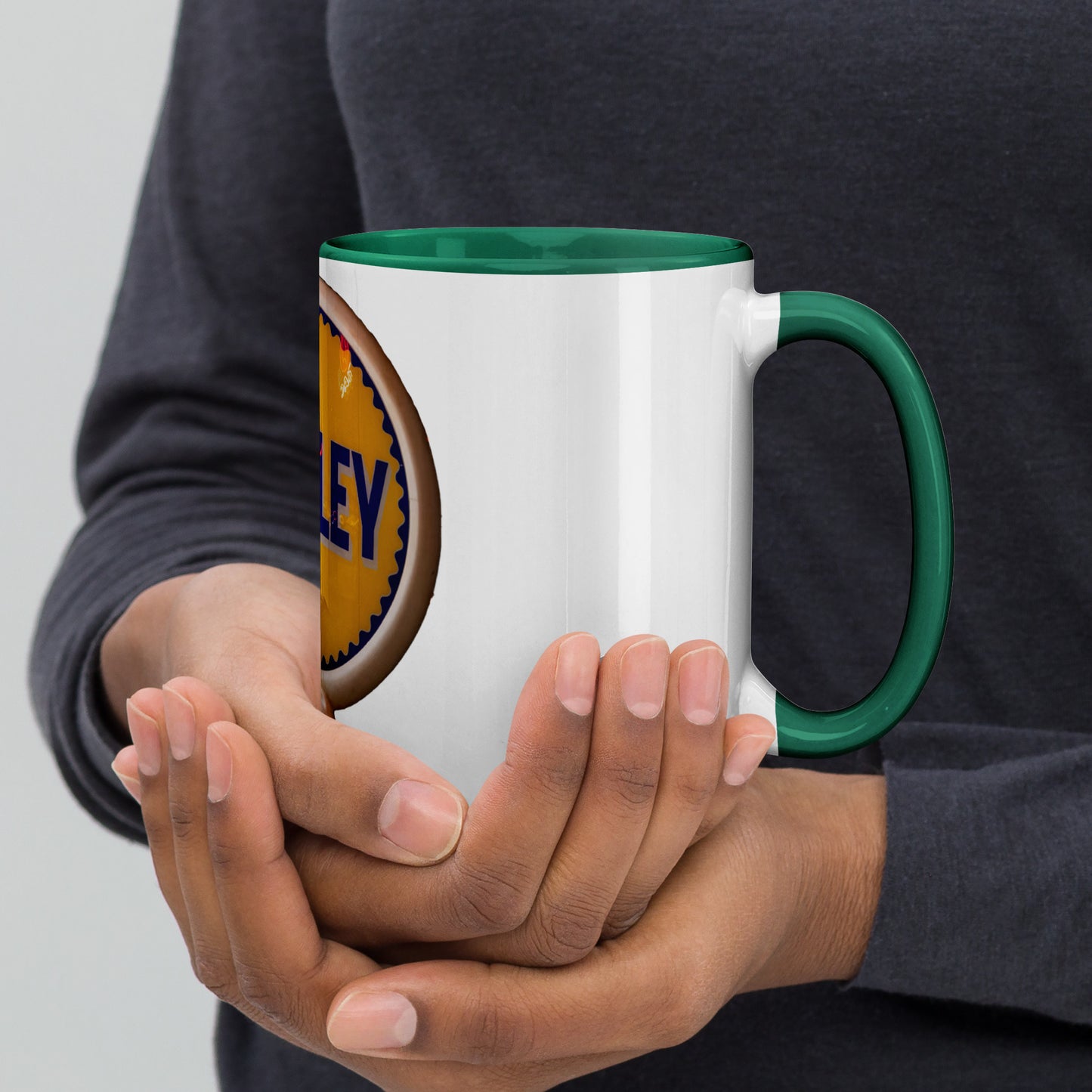 Retro Gas Globe Handly Mug with Color Inside