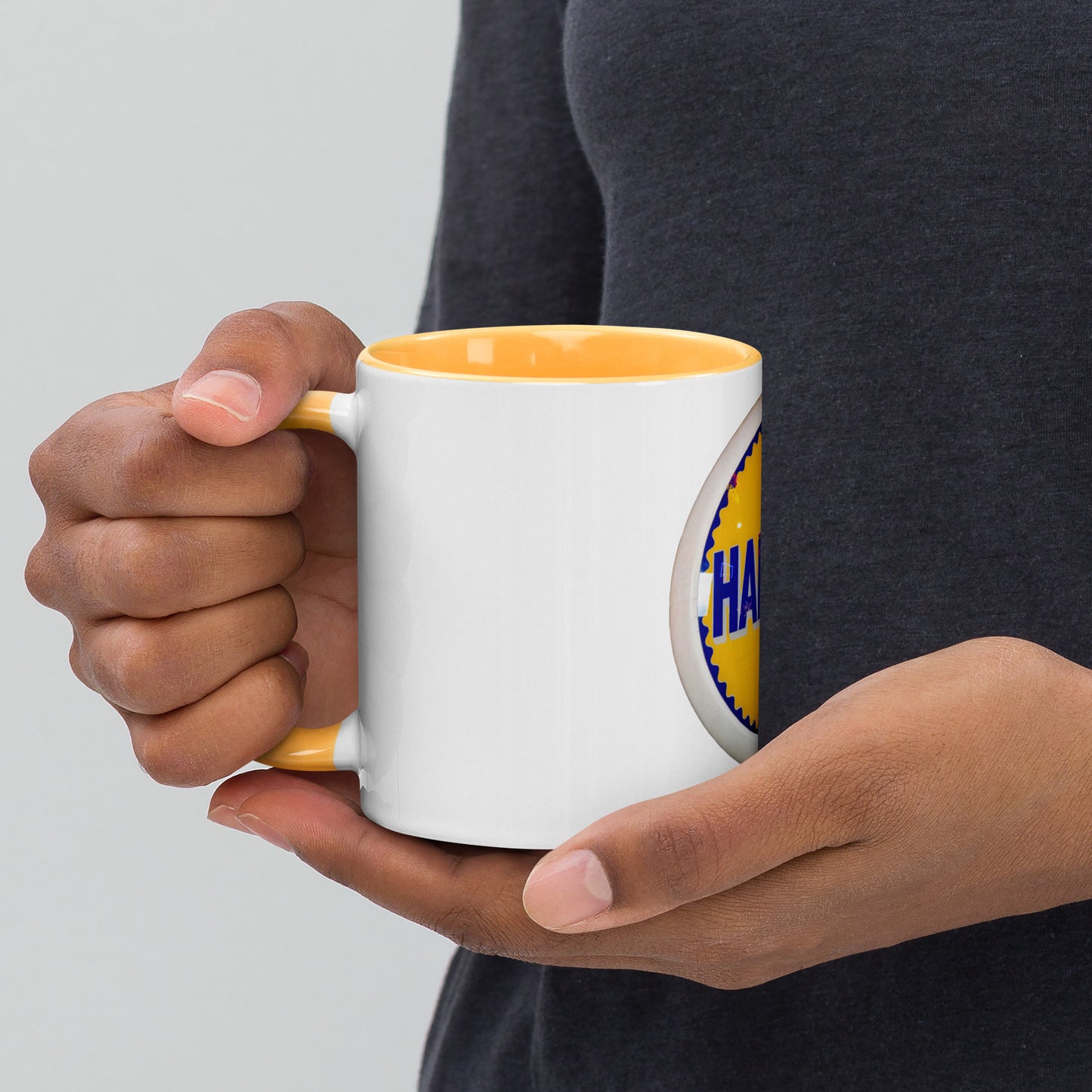 Retro Gas Globe Handly Mug with Color Inside