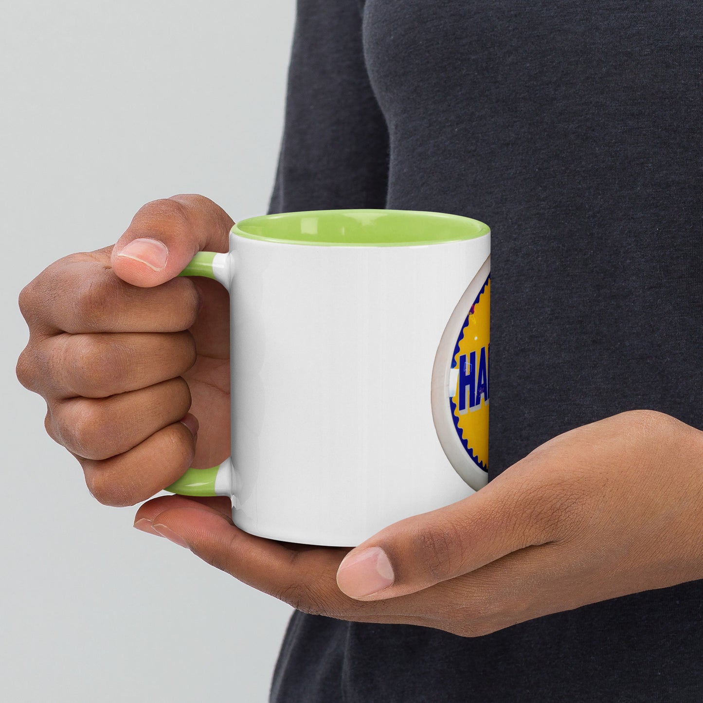 Retro Gas Globe Handly Mug with Color Inside