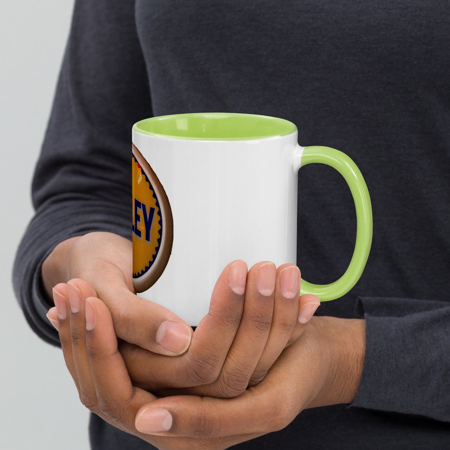 Retro Gas Globe Handly Mug with Color Inside