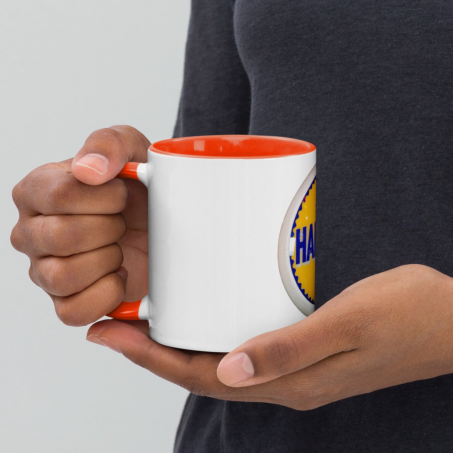 Retro Gas Globe Handly Mug with Color Inside