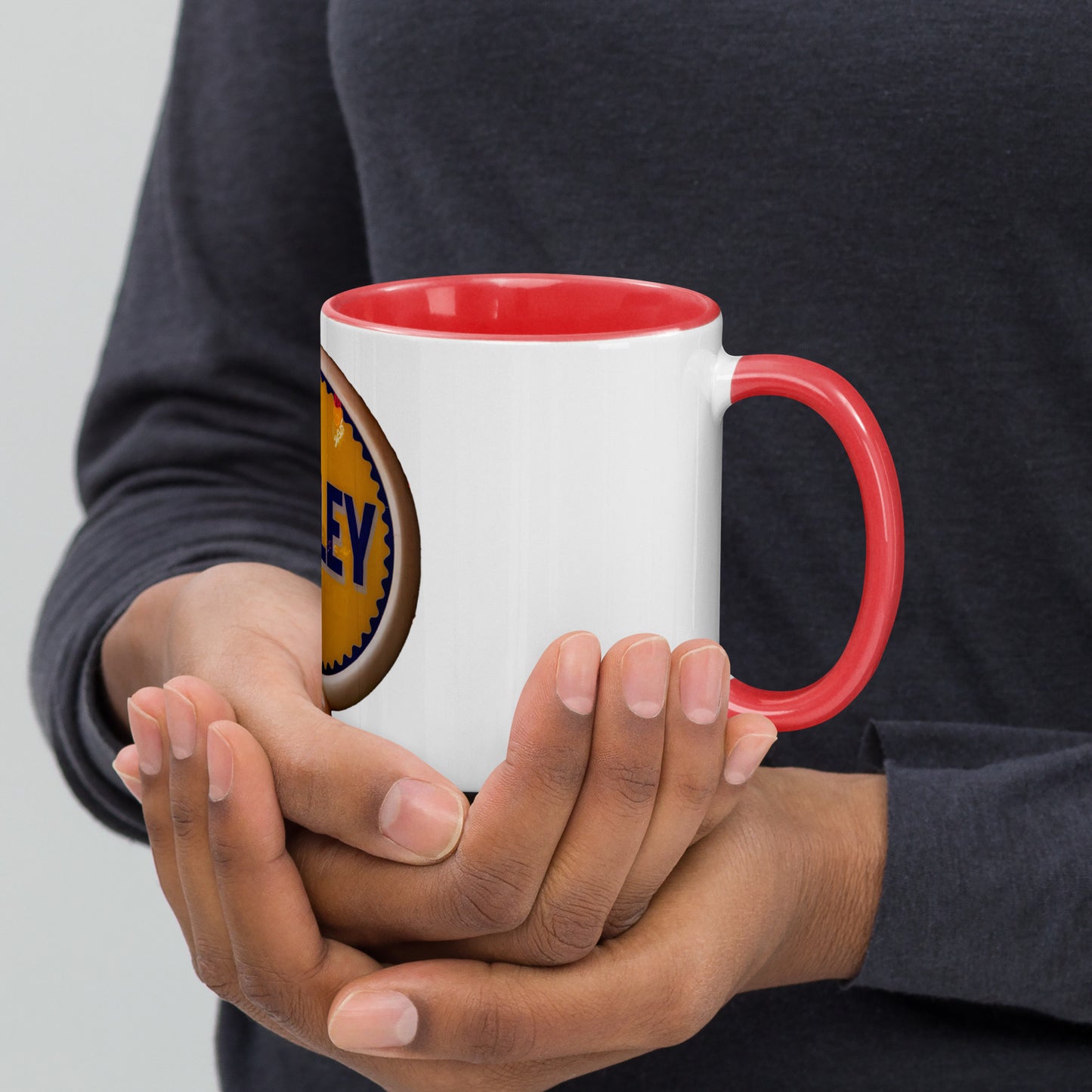 Retro Gas Globe Handly Mug with Color Inside