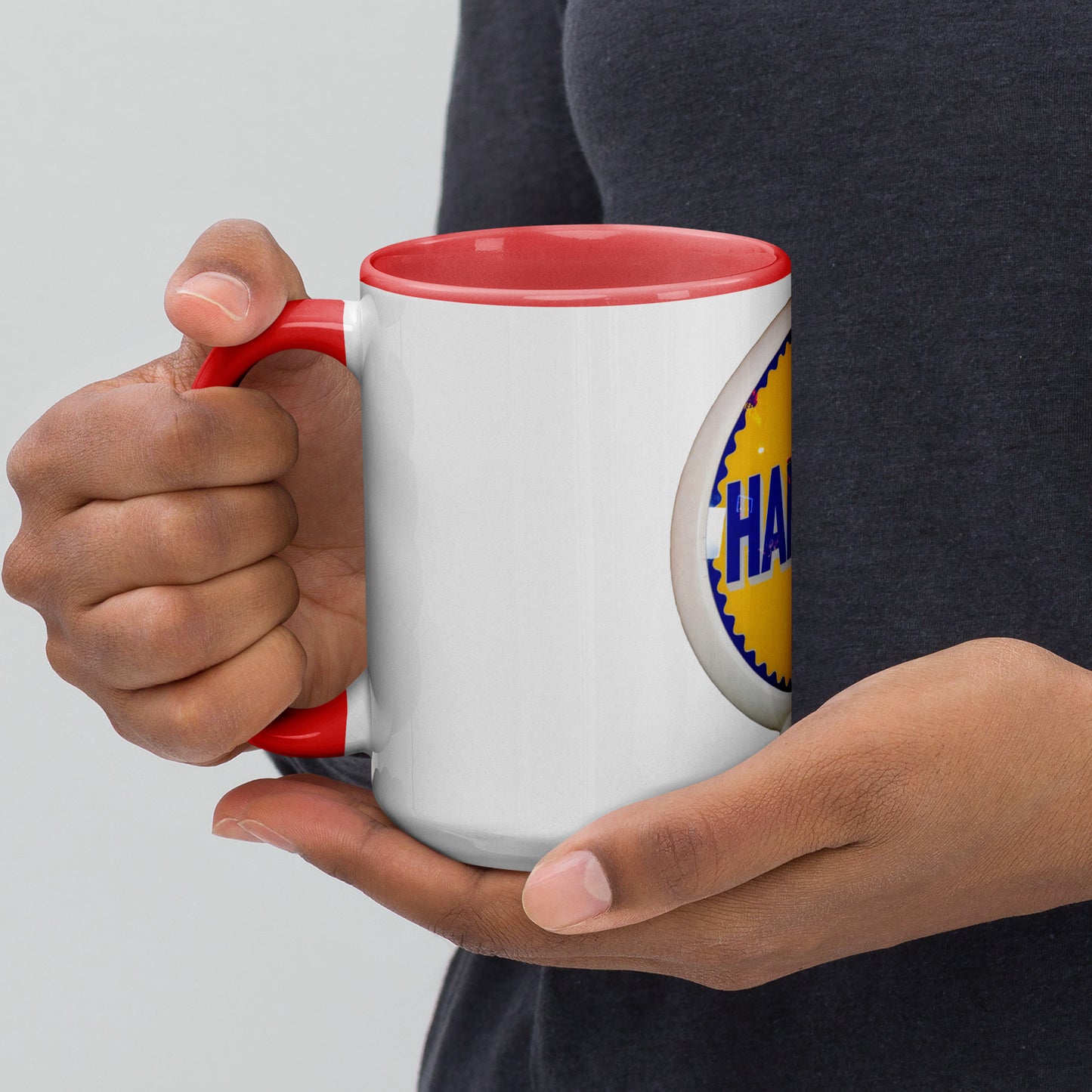 Retro Gas Globe Handly Mug with Color Inside