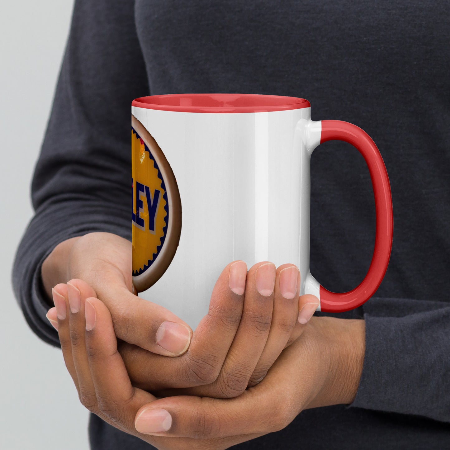 Retro Gas Globe Handly Mug with Color Inside