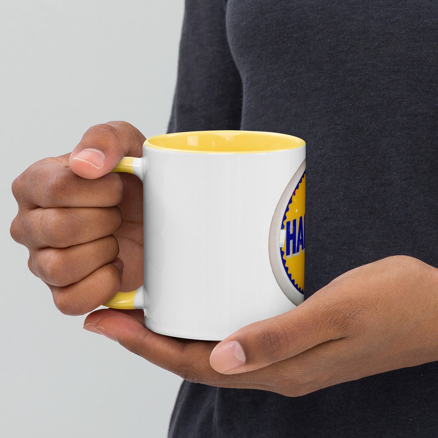 Retro Gas Globe Handly Mug with Color Inside