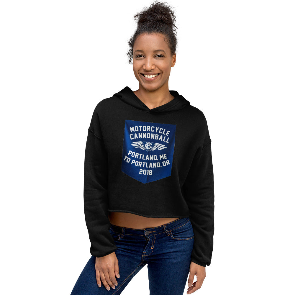 Cannonball Run MC Banner Style Crop Hoodie