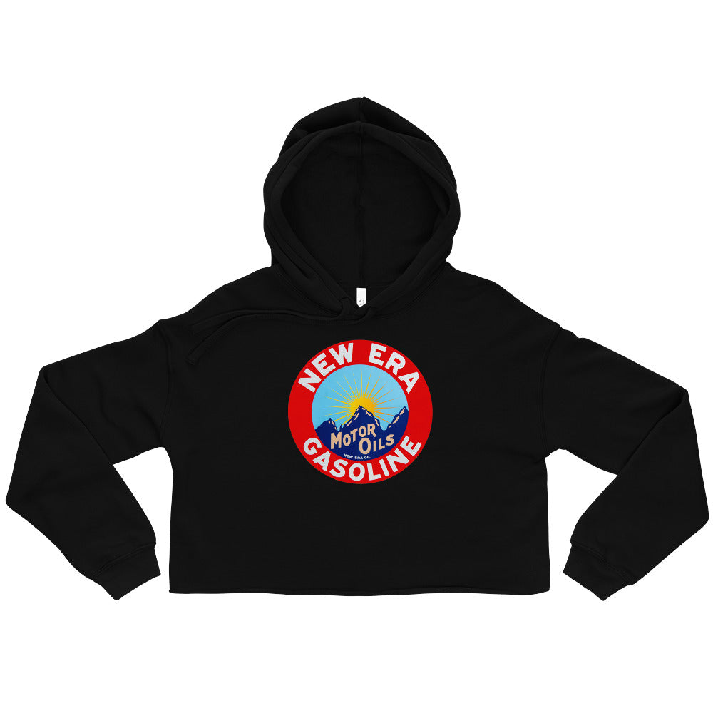 Retro Gas Sign New Era Crop Hoodie