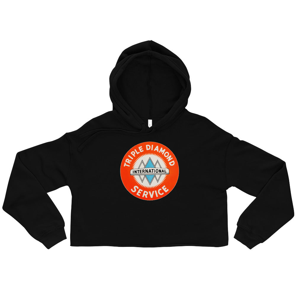 Triple Diamond Service Tin Style Crop Hoodie