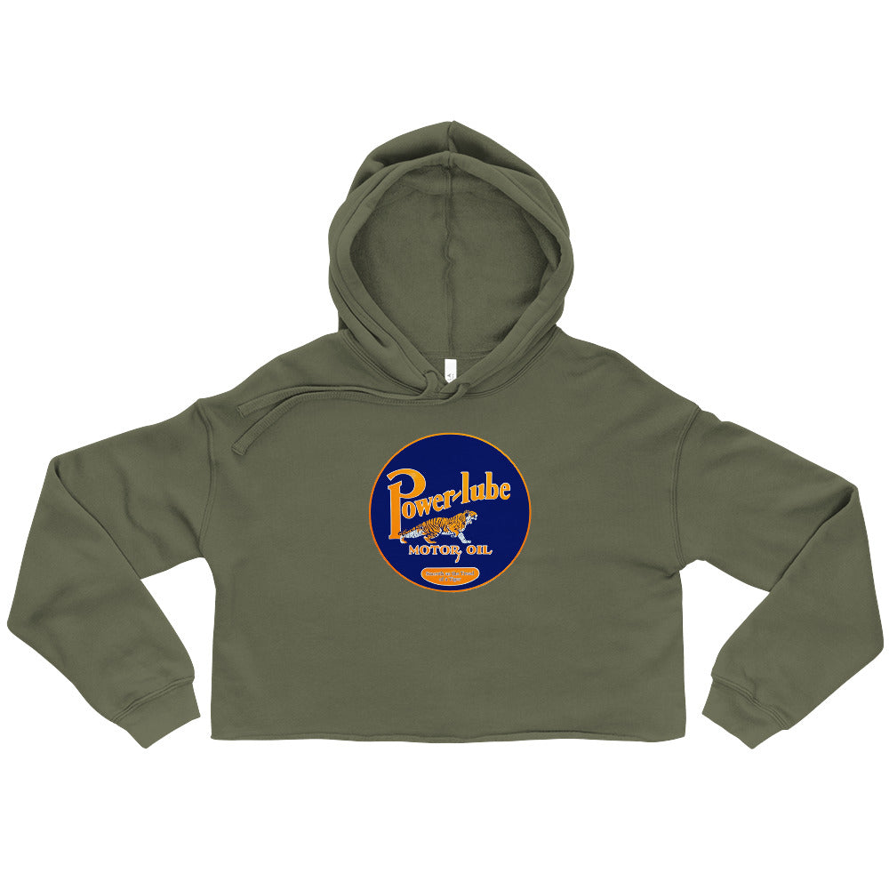 Retro Oil Sign PowerLube Crop Hoodie