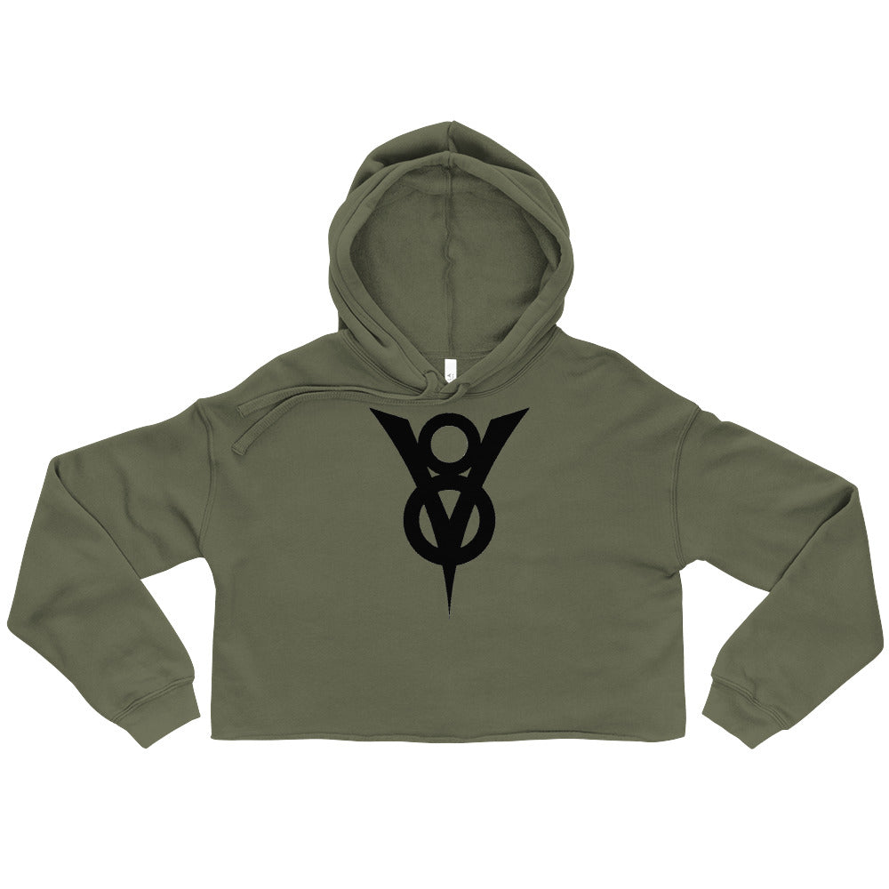 Retro Ford V8 Sign Crop Hoodie