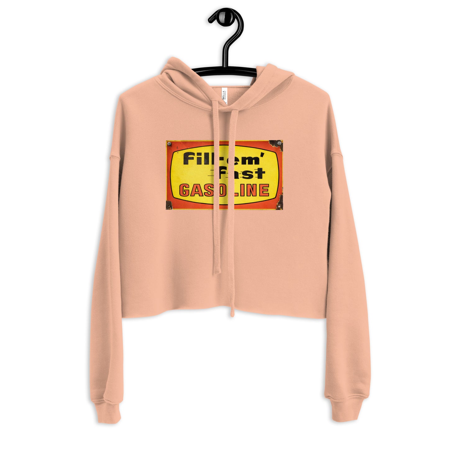 Vintage Gas Sign Patina Style Crop Hoodie