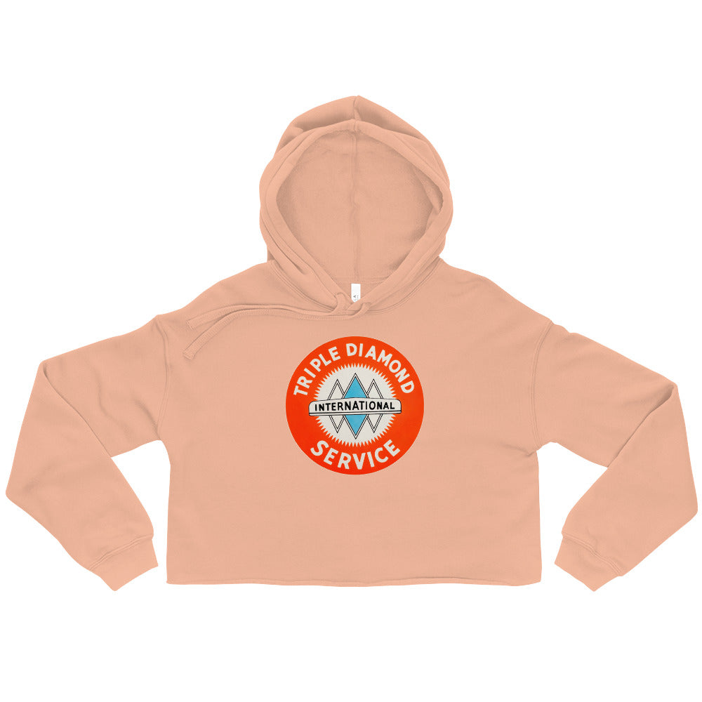 Triple Diamond Service Tin Style Crop Hoodie