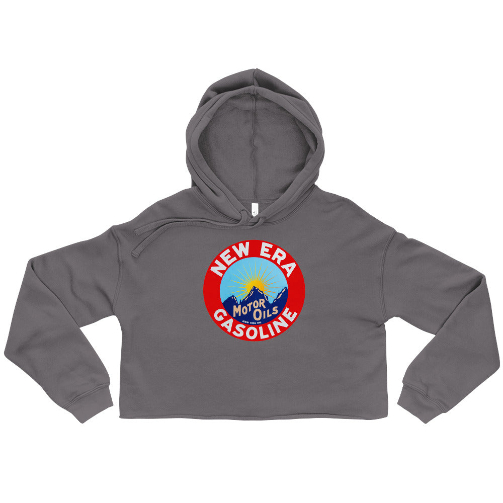 Retro Gas Sign New Era Crop Hoodie