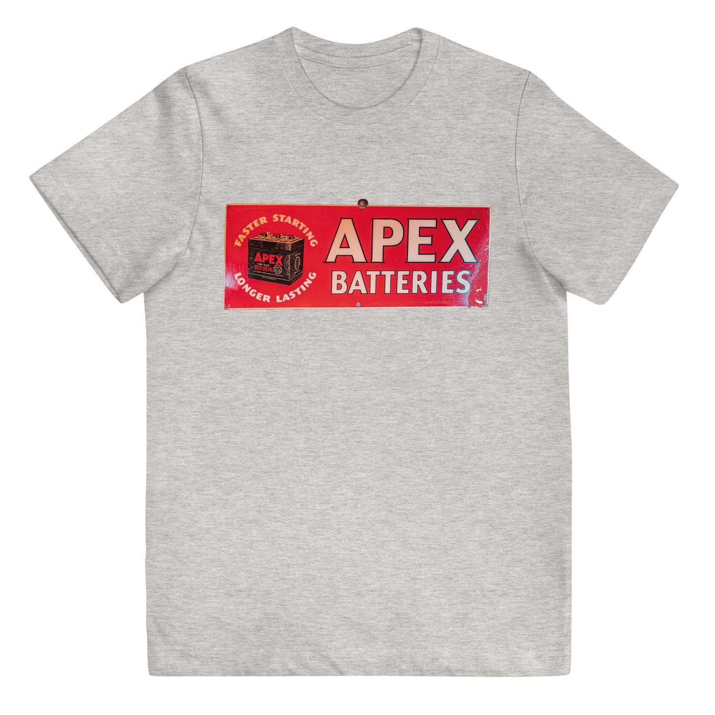 Apex Batteries Retro Tin Style Youth jersey t-shirt