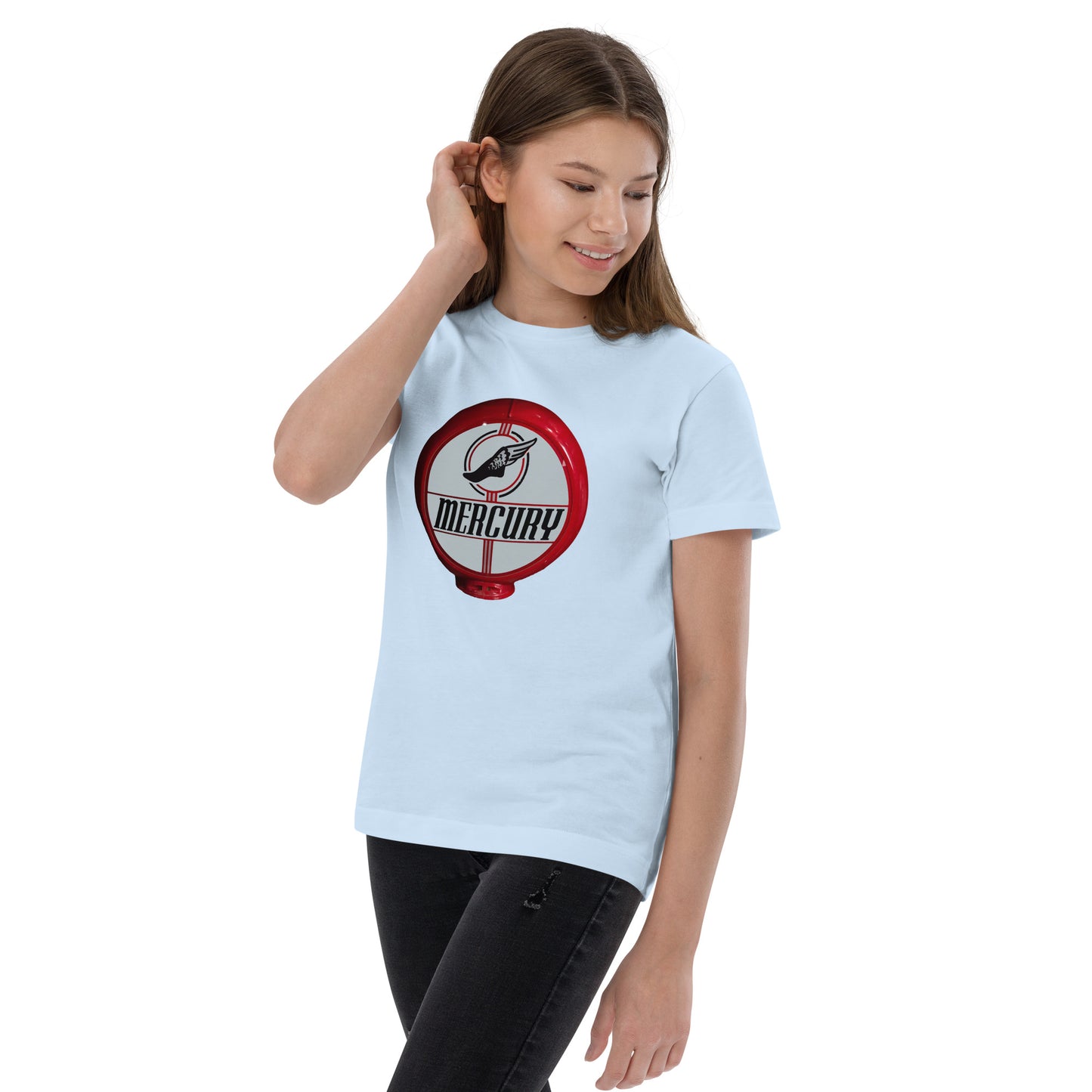 Retro Mercury Gas Globe Style Youth jersey t-shirt