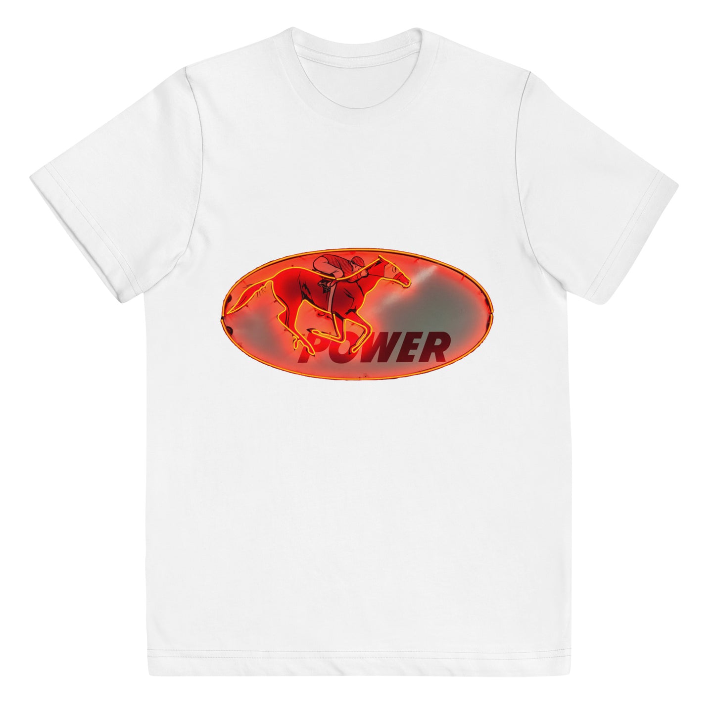 Retro Neon Sign Power Youth jersey t-shirt