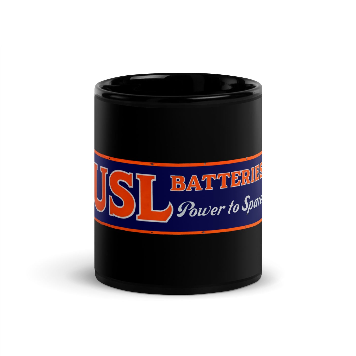 Retro USL Battery Tin Style Black Glossy Mug