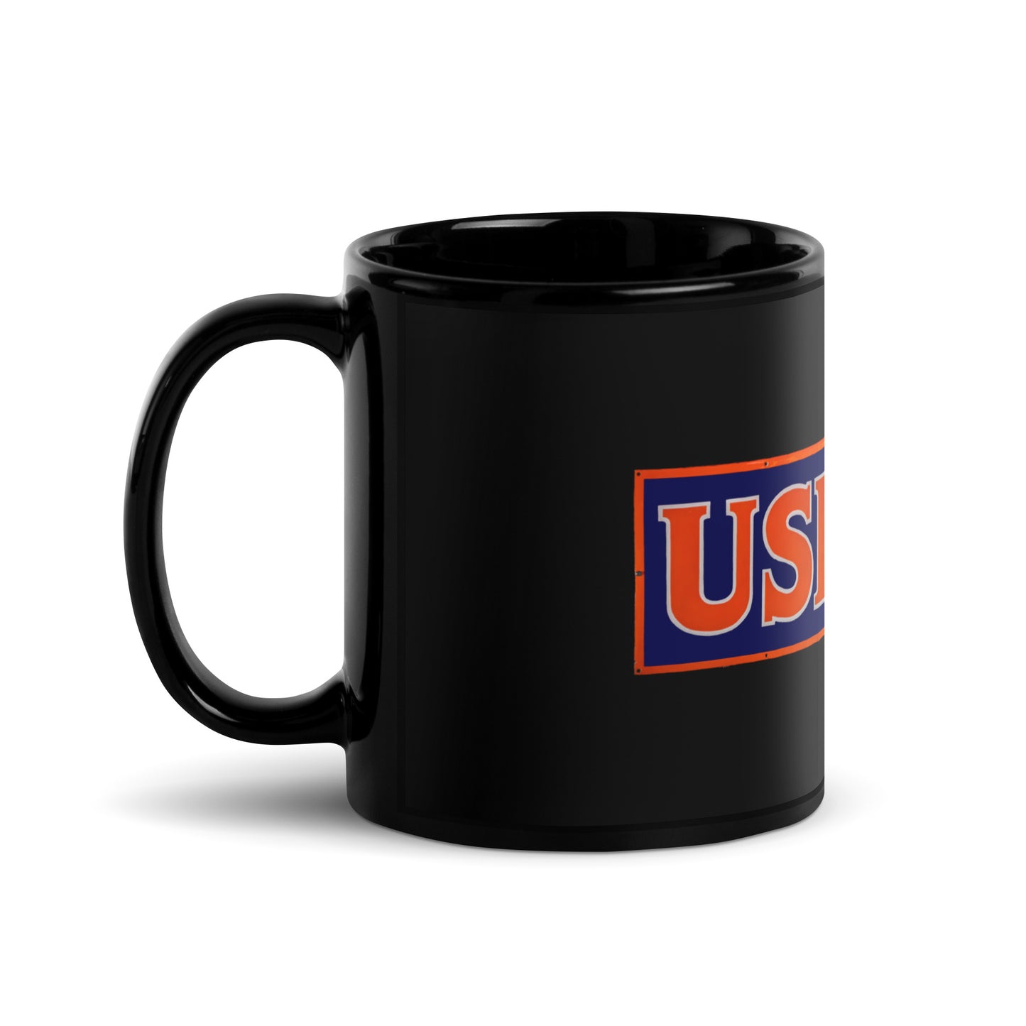 Retro USL Battery Tin Style Black Glossy Mug