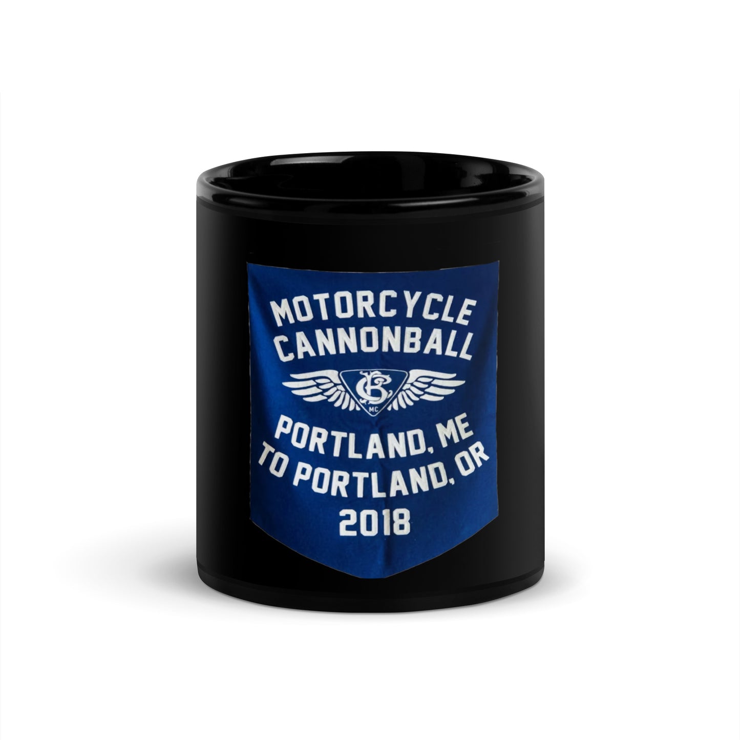 Cannonball Run MC Banner Style Black Glossy Mug