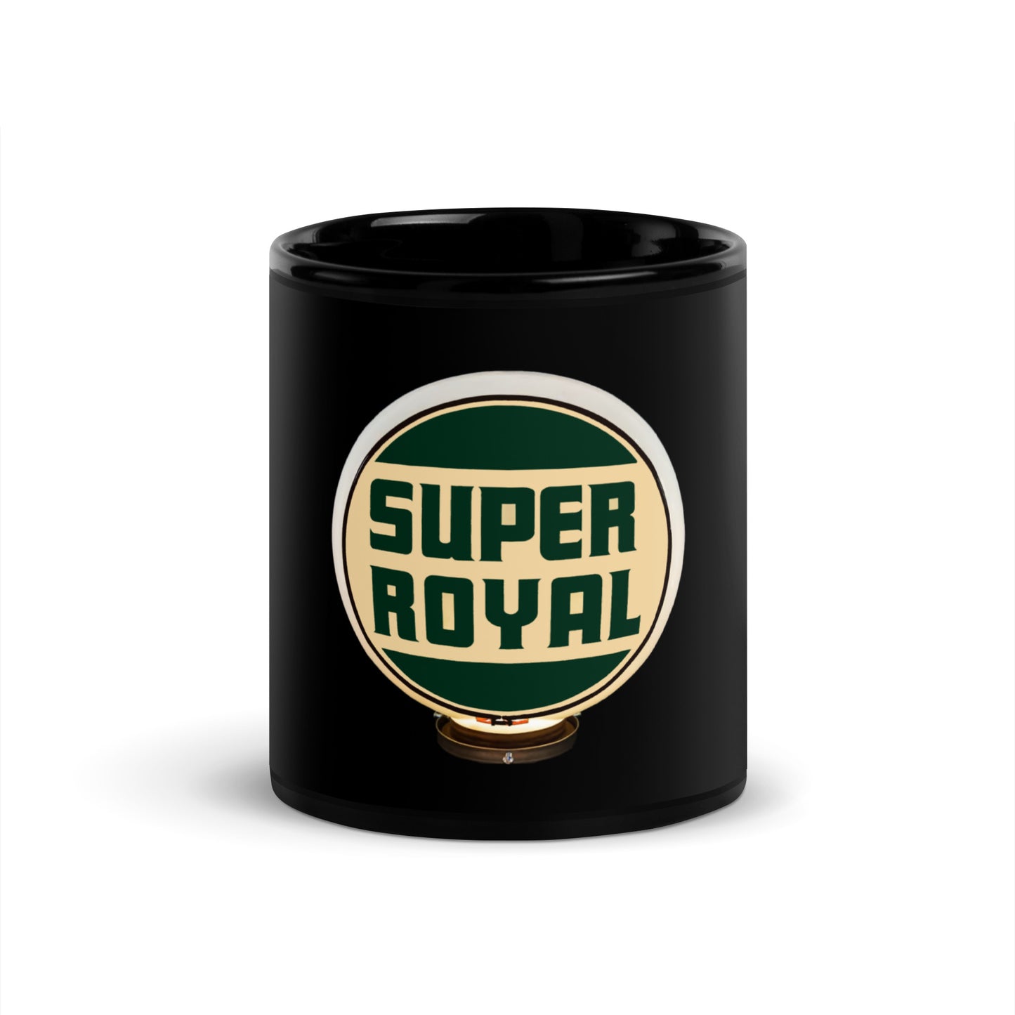 Super Royal Globe Style Black Glossy Mug