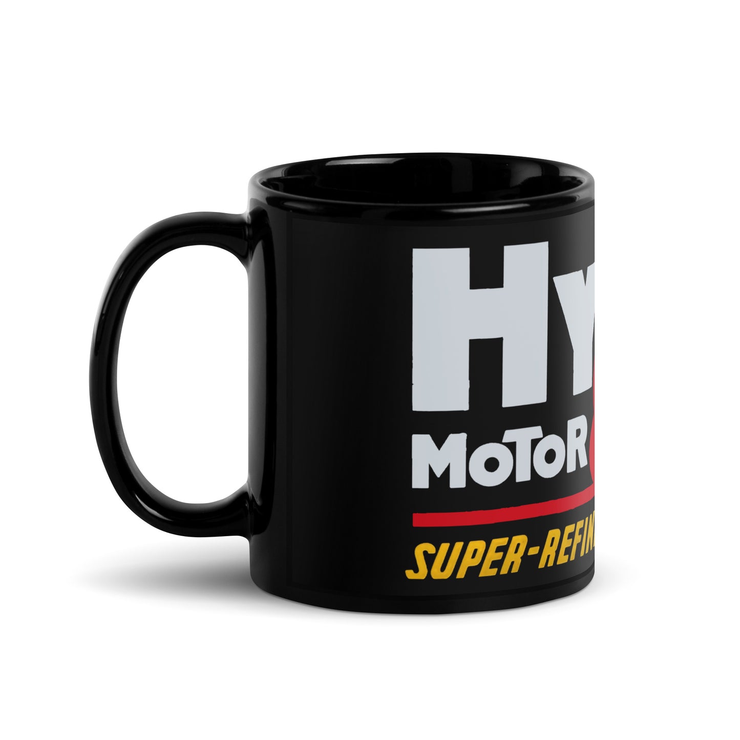 Vintage Porcelain Motor Oil Sign Black Glossy Mug