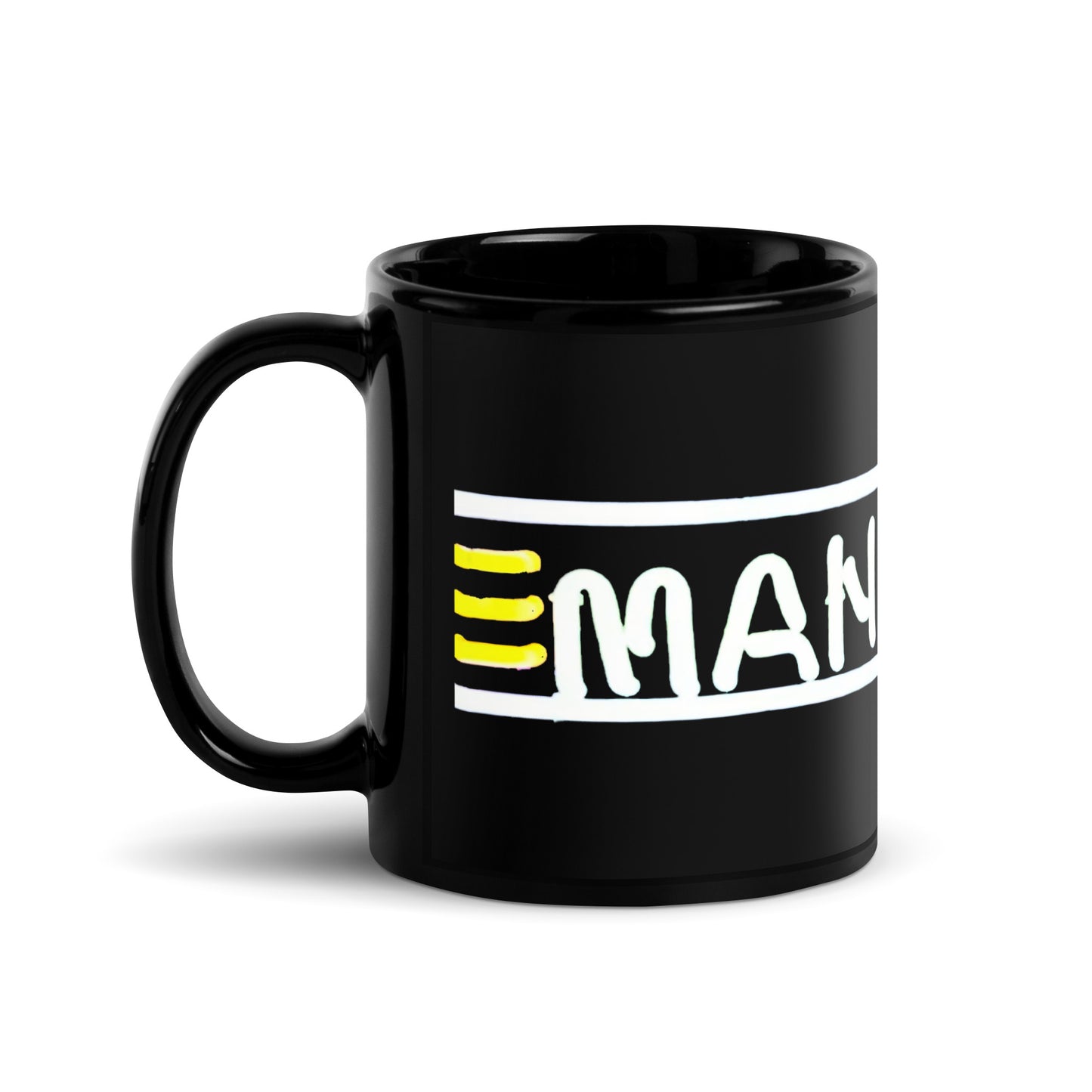 Man Cave Neon Style Black Glossy Mug