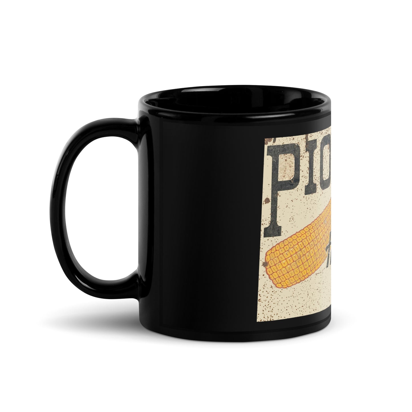 Vintage Pioneer Sign Black Glossy Mug