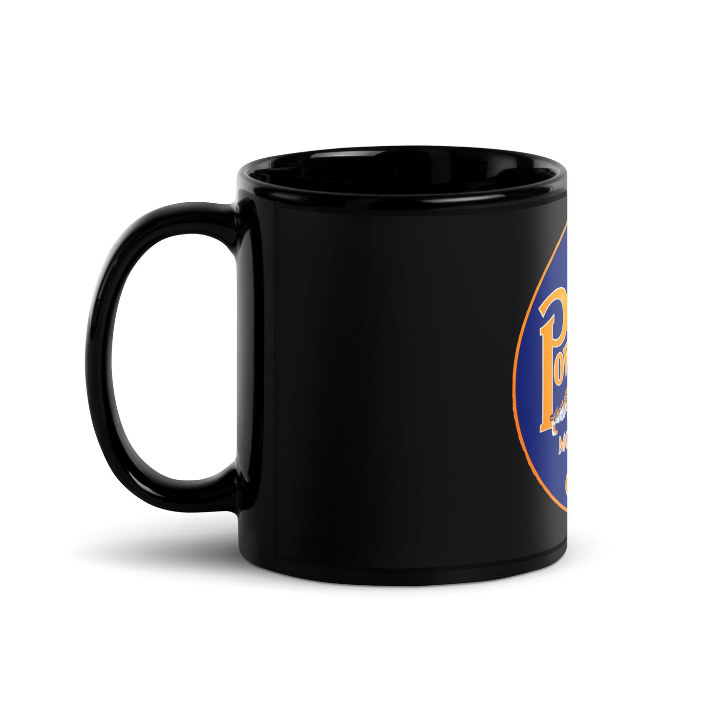 Retro Oil Sign PowerLube Black Glossy Mug