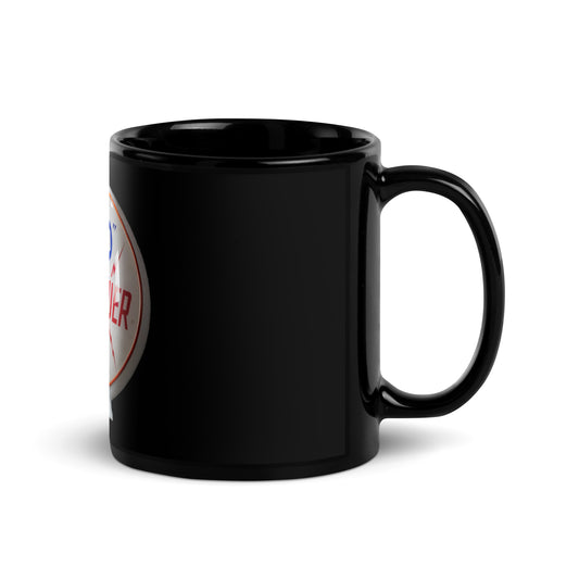 Gas Globe Retro Globe Design Black Glossy Mug