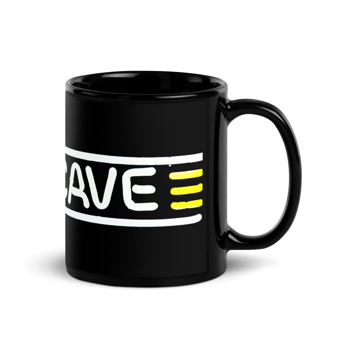 Man Cave Neon Style Black Glossy Mug