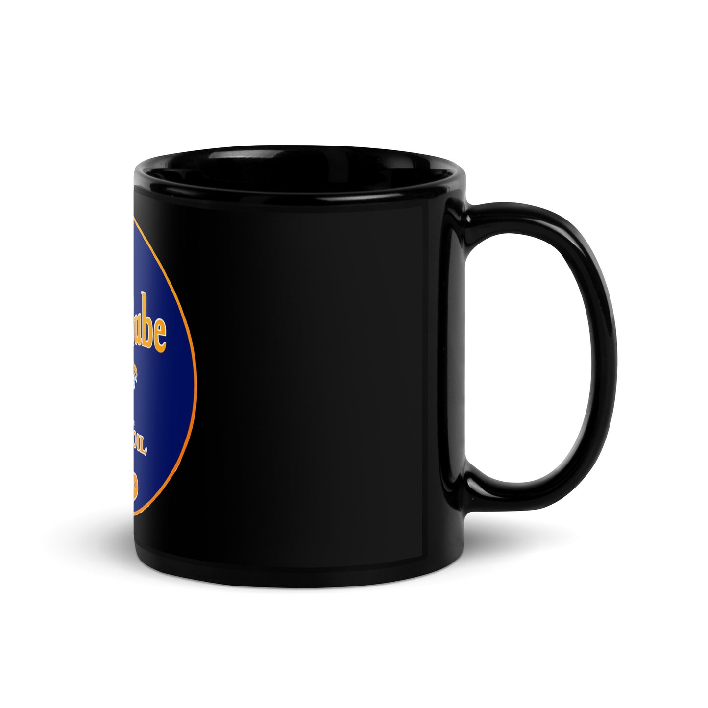 Retro Oil Sign PowerLube Black Glossy Mug