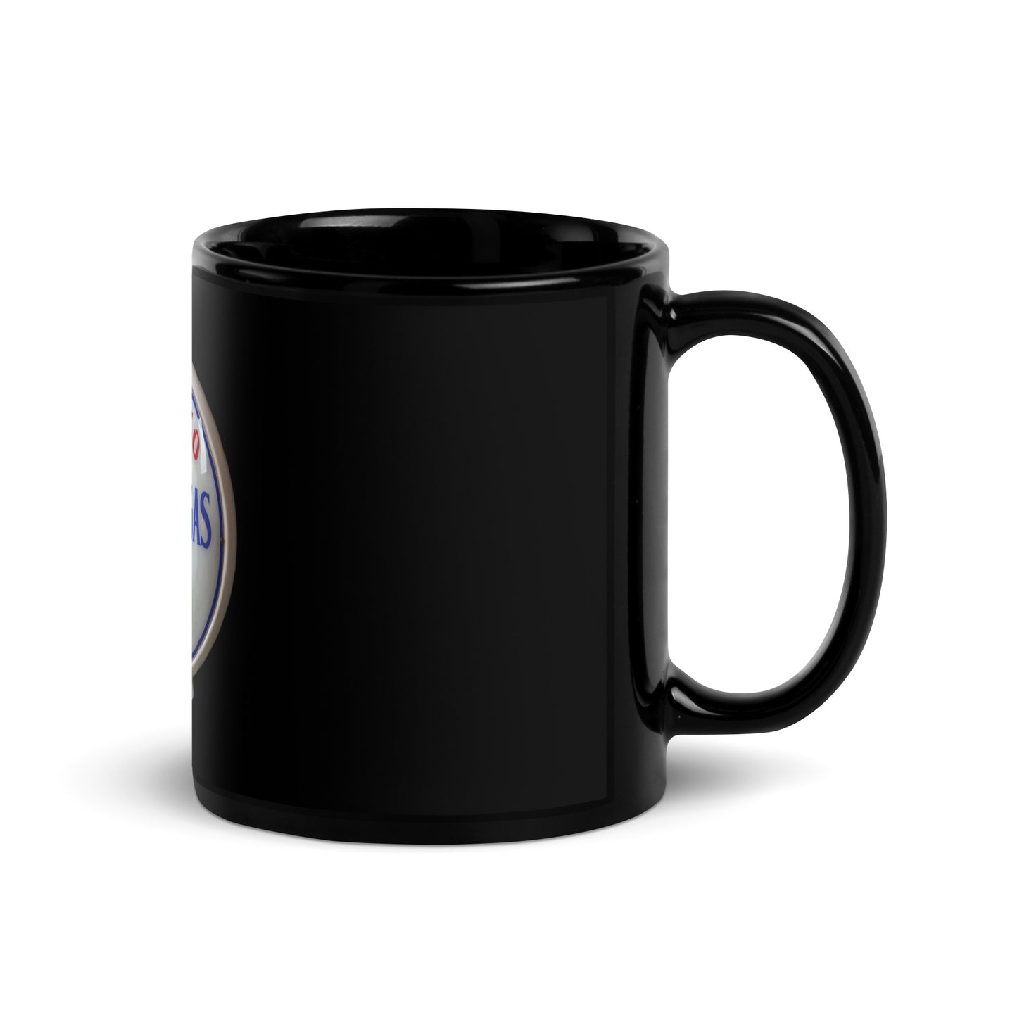 Retro Super Gas Globe Style Black Glossy Mug