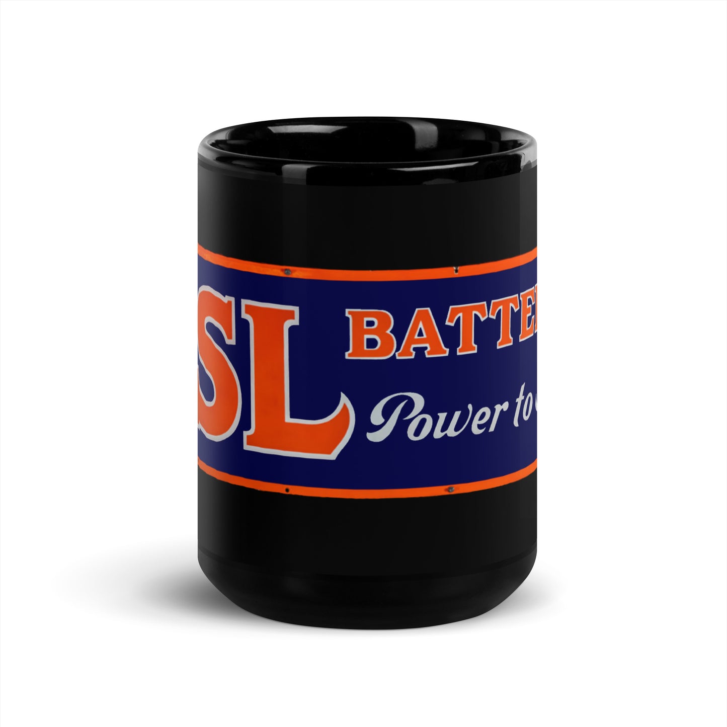 Retro USL Battery Tin Style Black Glossy Mug