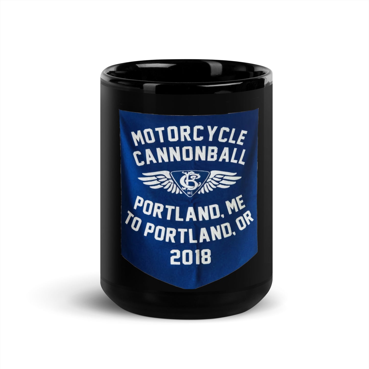 Cannonball Run MC Banner Style Black Glossy Mug