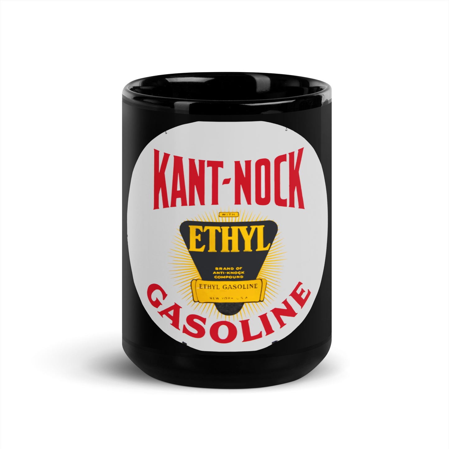 Vintage Kant Nock Gas Sign Black Glossy Mug