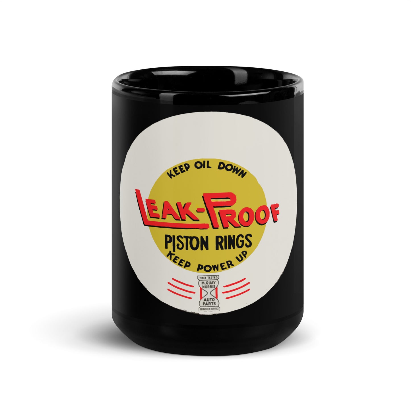 Leak-proof Vintage Oil Can Patina Style Black Glossy Mug