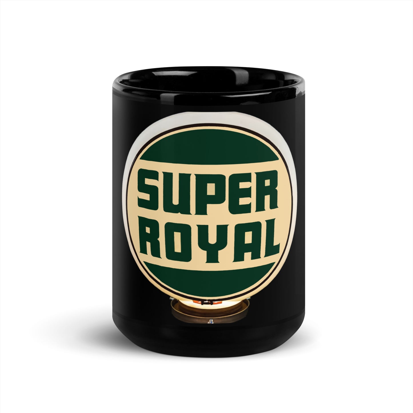 Super Royal Globe Style Black Glossy Mug