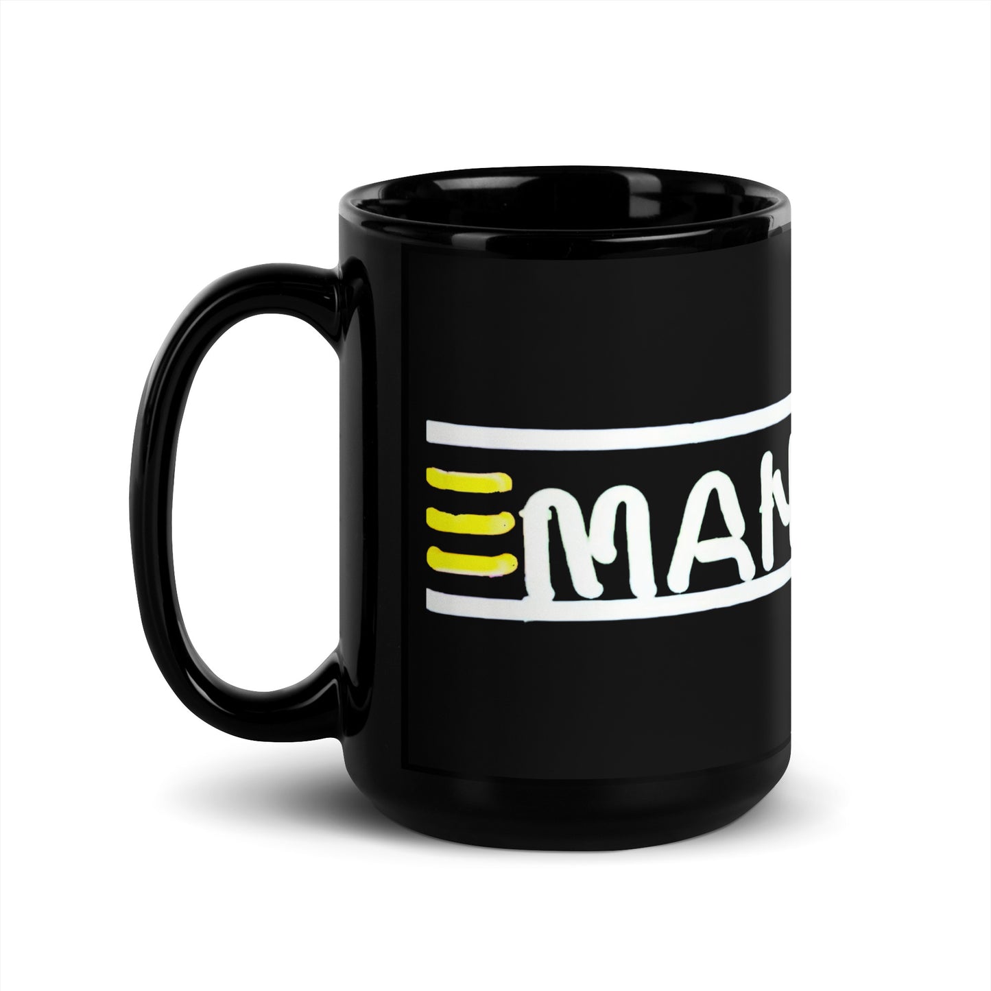 Man Cave Neon Style Black Glossy Mug