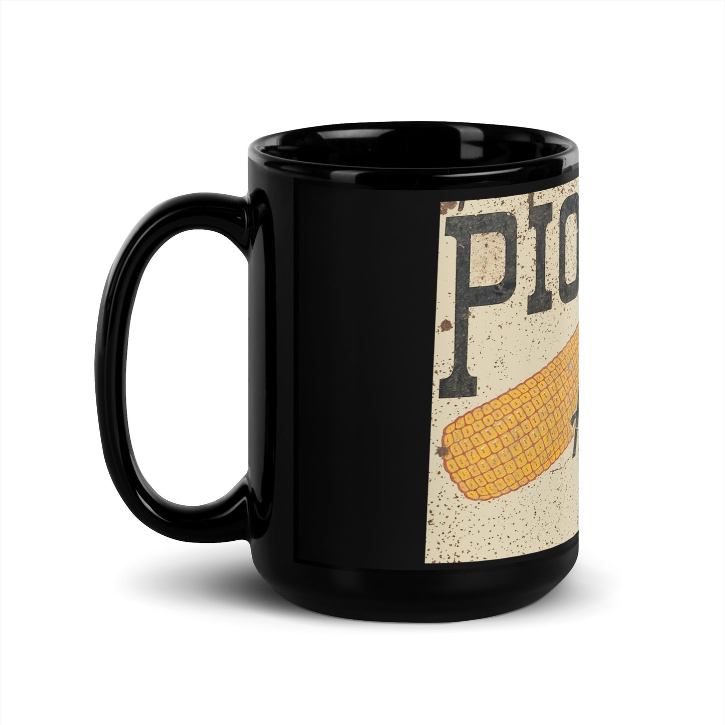 Vintage Pioneer Sign Black Glossy Mug