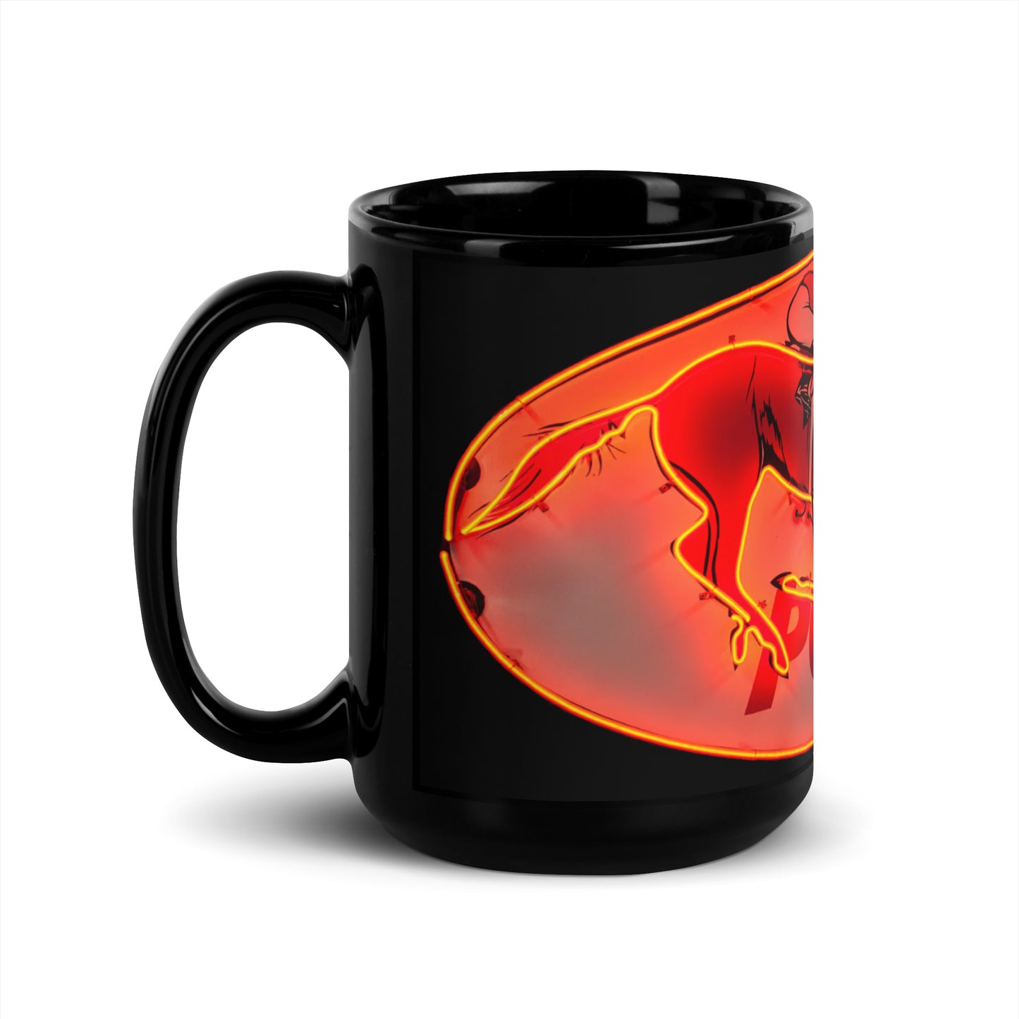 Retro Neon Sign PowerBlack Glossy Mug