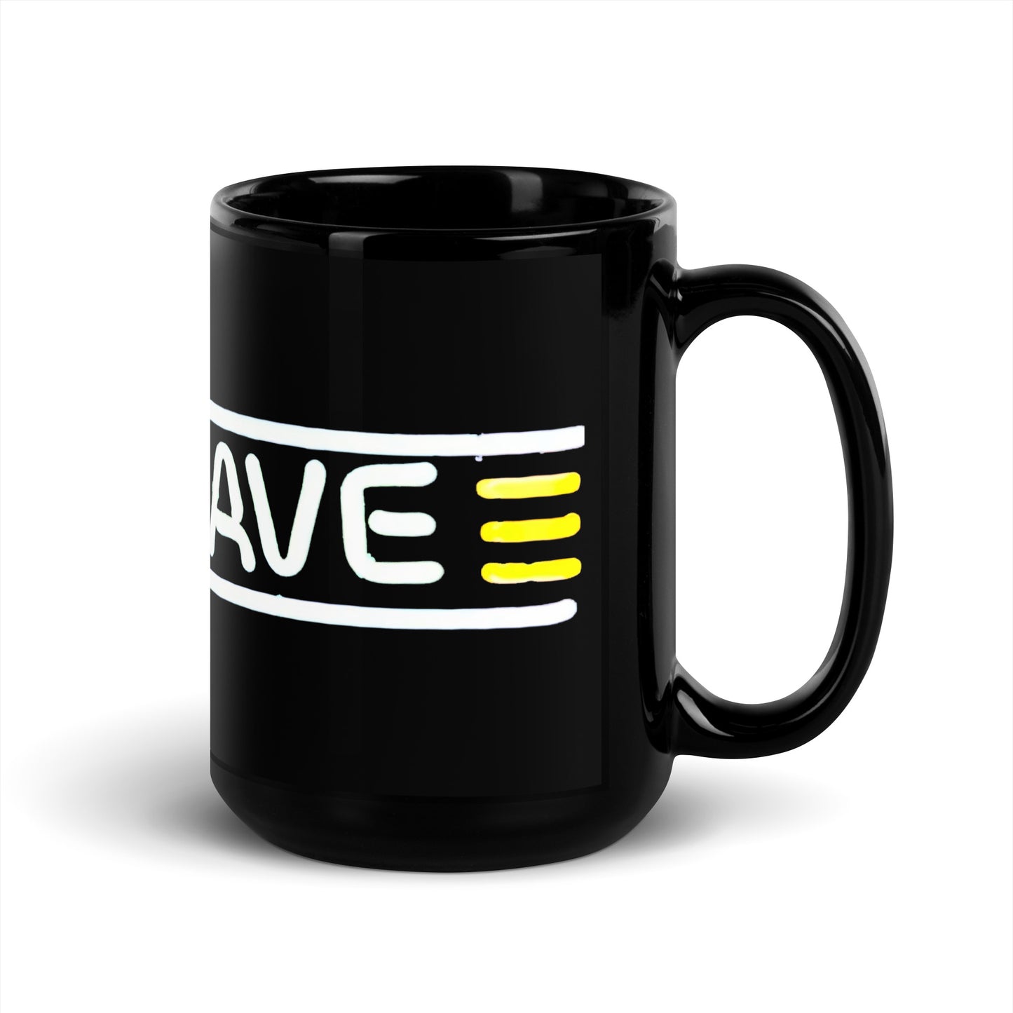 Man Cave Neon Style Black Glossy Mug