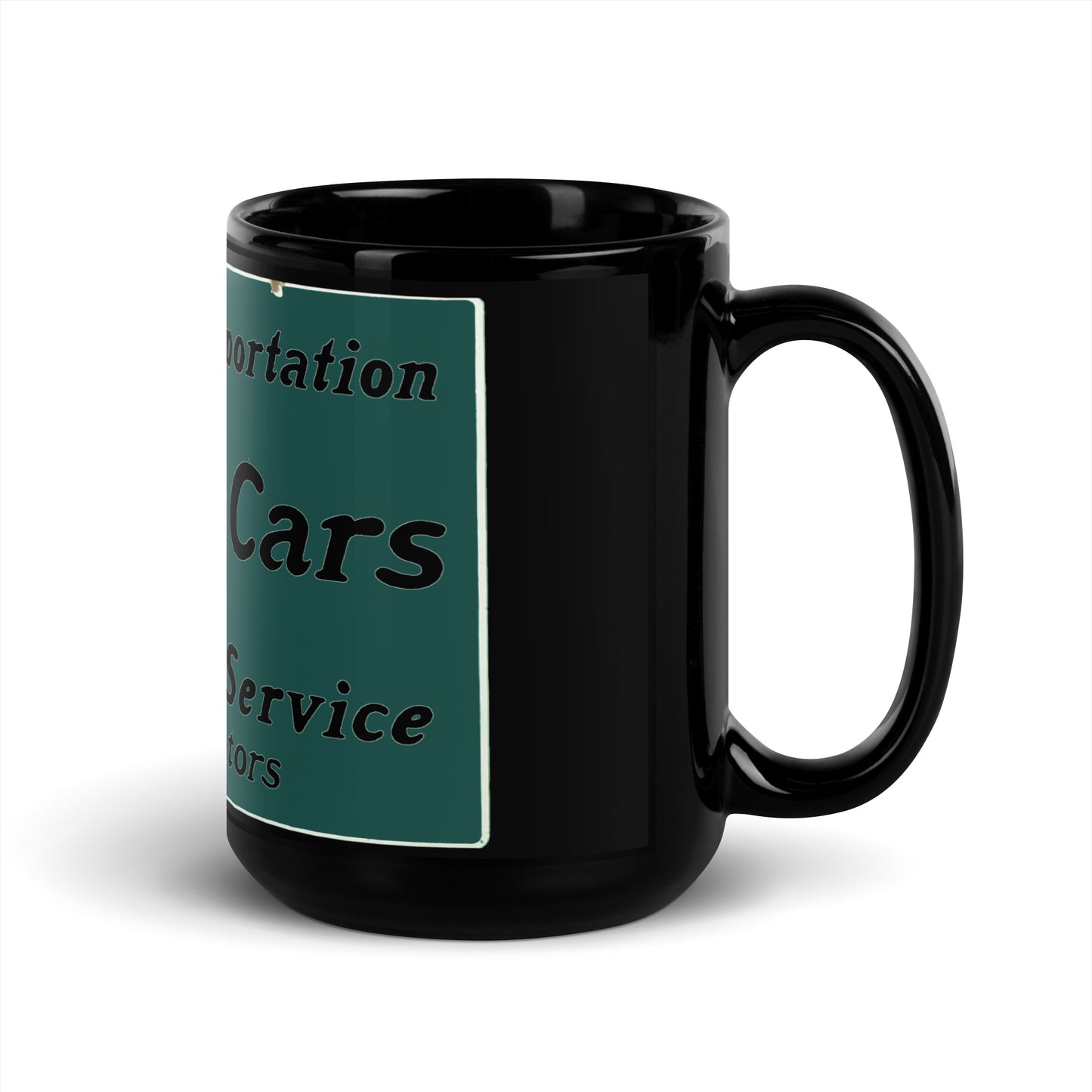 Retro Star Cars Porcelin Style Painted Black Glossy Mug