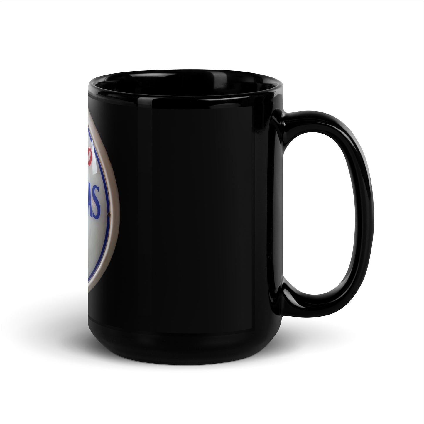 Retro Super Gas Globe Style Black Glossy Mug