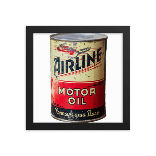 Aviation Oil Soup Can Style Framed poster