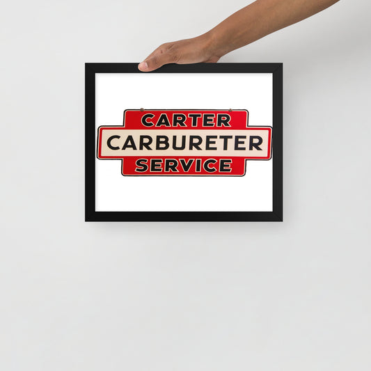 Carter Carbs Tin Style Shop Sign Framed poster