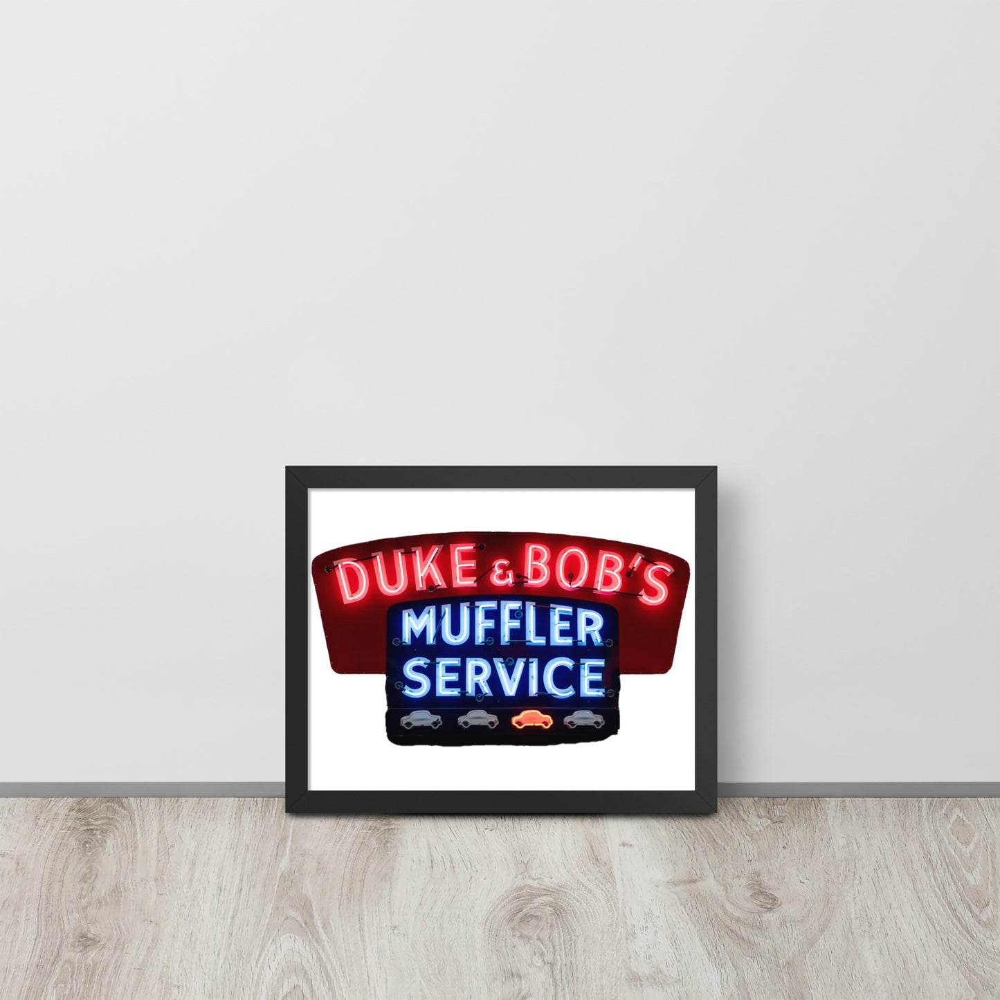 Duke + Bob Retro Neon Style Framed poster