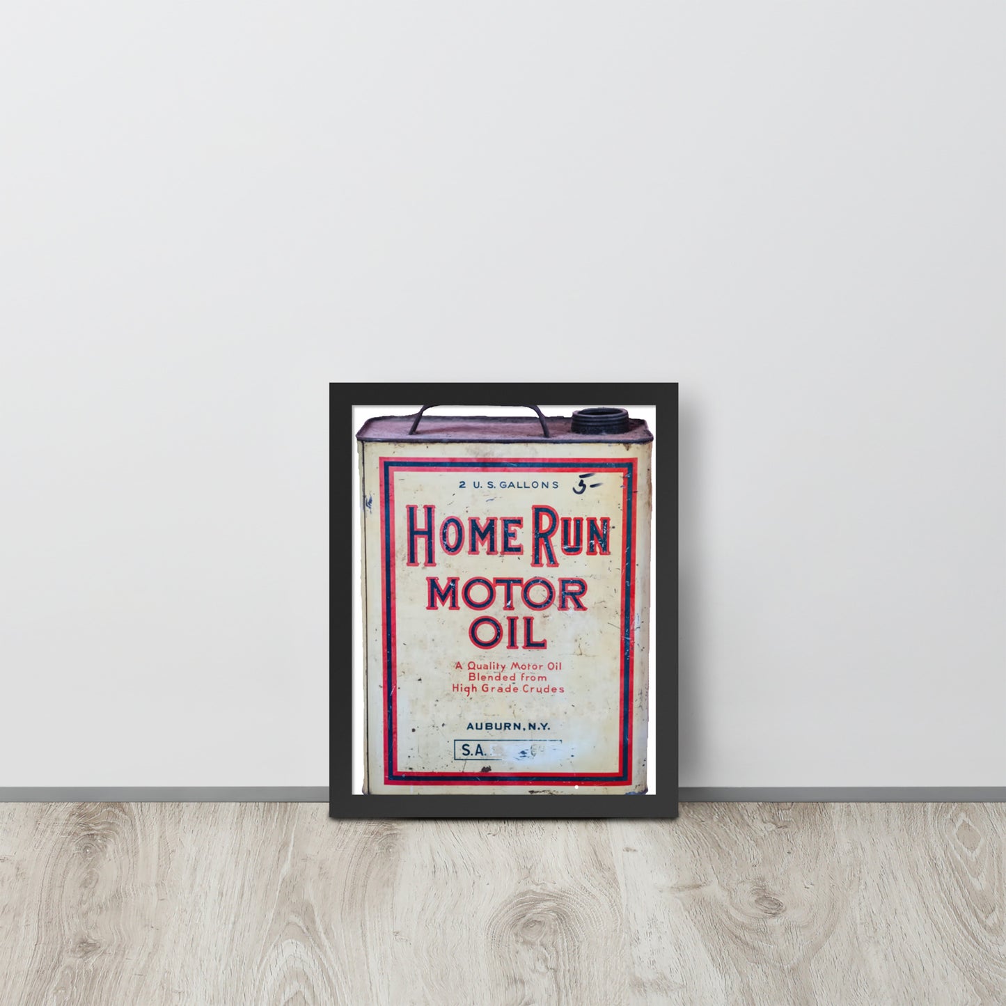 Vintage Home Run Oil Can Framed poster