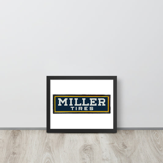 Vintage Miller Tire Sign Framed poster