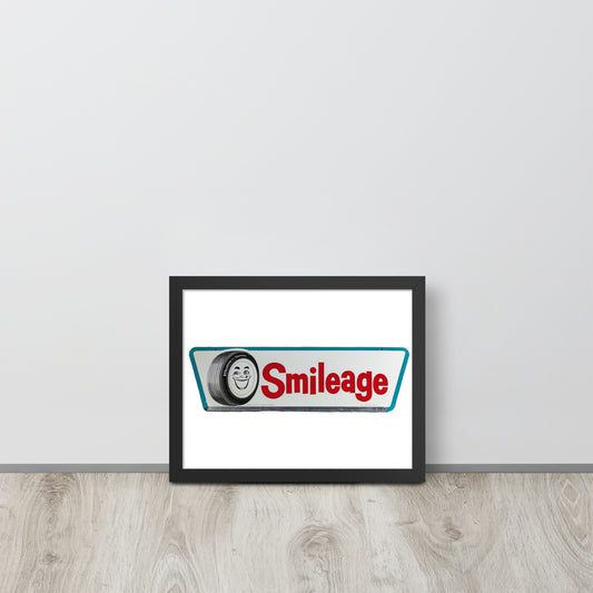 Retro Smileage Tire Sign Framed poster